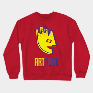 YourArtDude Logo In Yellow And Blue Crewneck Sweatshirt